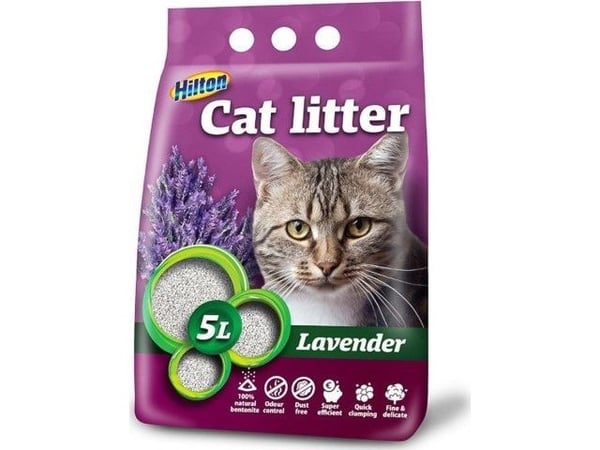 HILTON bentonit lavendel klumpende kattegrus - 5 l