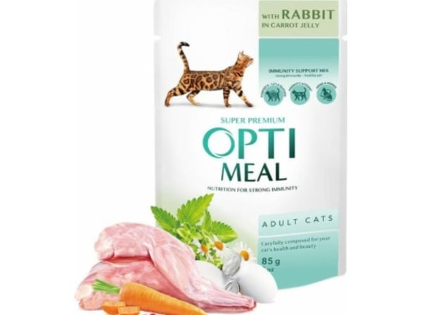 Optimeal kattepose 85 g kanin gulrot gele