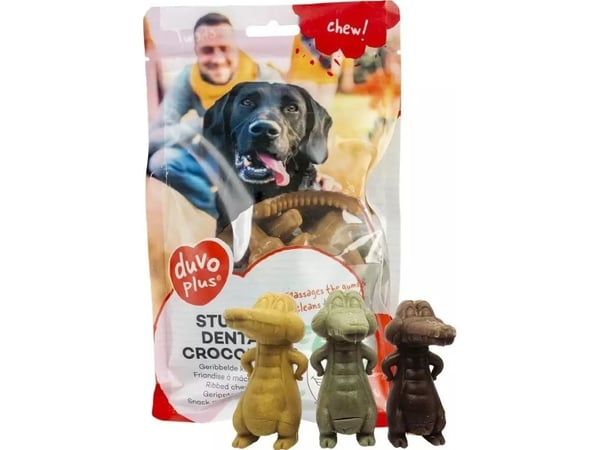 Duvo+ tannpleiegodteri til hund krokodiller 6,3 cm 410 g