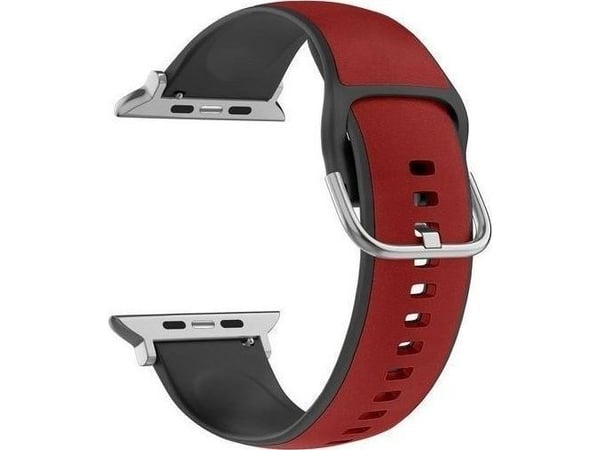 Beline rem til Apple Watch Silico Leather 38/40/41 mm rød-svart / red-black box