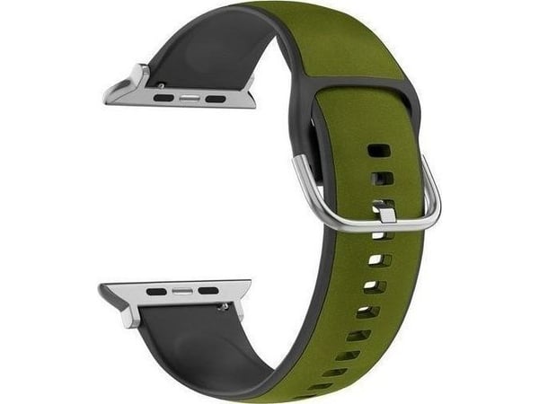 Beline apyrankė Apple Watch Silico Leather 42/44/45/49mm žalios ir juodos spalvos box