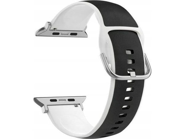 Beline apyrankė Apple Watch Silico Nahka 38/40/41mm juodos ir baltos spalvos laatikko