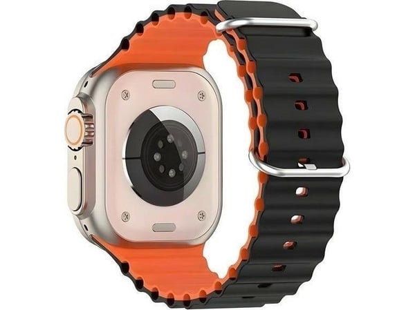 Beline apyrankė Apple Watch silikoninė Waves 38/40/4/41mm juodos ir oranžinės spalvos box
