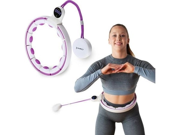 HMS HHM17 HULA HOP VALKOINEN/VIOLETTI MAGNEETEILLA JA PAINOLLA + LASKURI HMS