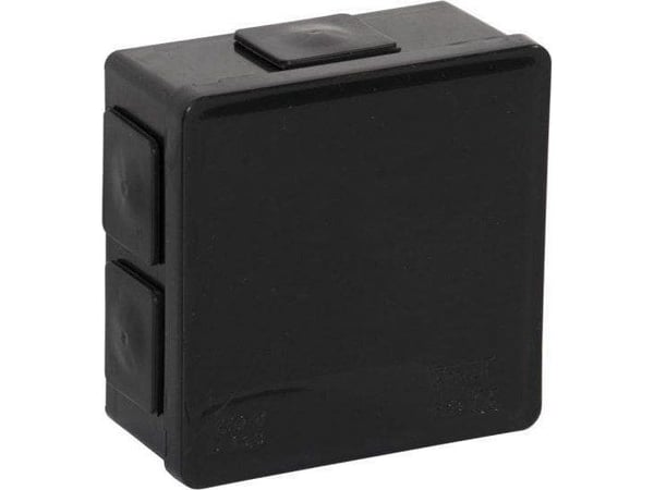 ViPlast VP-02 innfelt boks, tom, 6 innløp, klikk, svart, IP55 86x86x40 mm 002-05