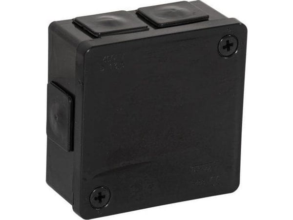 ViPlast veggboks utenpåliggende med klemmer 6 innløp VIPLAST VP-22 svart IP55 86x86x40mm 022-55