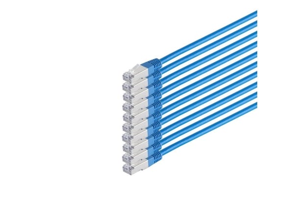 S/CONN 75711-H0.5B-SET10, 0,5 m, Cat6, S/FTP (S-STP), RJ-45, RJ-45, Blå