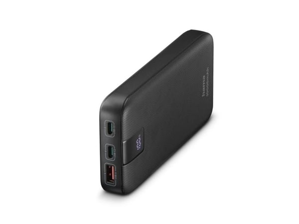 Hama PD 10 - Strømbank - 10000 mAh - 37 Wh - 20 watt - 3 A - PD 3.0, QC 3.0 - 3 utgangskontakter (USB, 2 x USB-C) - på kabel: USB-C - antrasitt