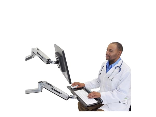 Ergotron LX - Monteringssett (sitte-stå-arm, utvidelse, sokkel, tastaturbakke, utrekkbart musebrett, håndleddsstøtte, musholder) - for tastatur / m...