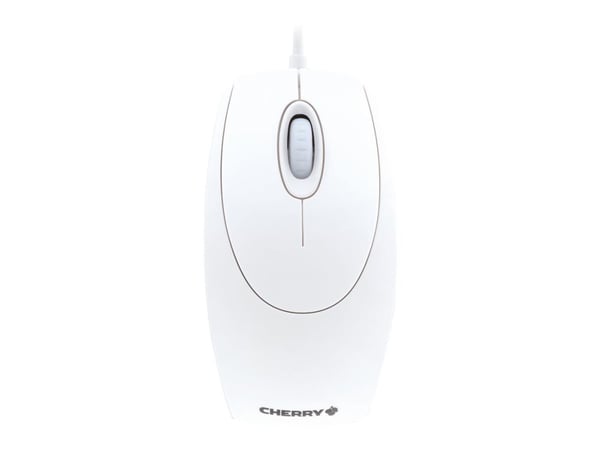 CHERRY WheelMouse - Mus - høyre- og venstrehåndet - optisk - 3 knapper - kablet - PS/2, USB - hvit/grå