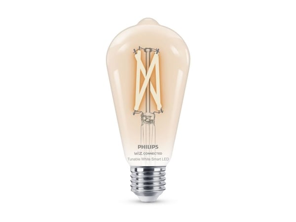Philips Smart - LED-filamentlyspære - form: ST64 - E27 - 7 W (ekvivalent 60 W) - klasse E - varm til kjølig hvitt lys - 2700-6500 K - gjennomsiktig