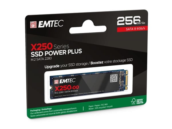 EMTEC SSD Power Plus X250 - SSD - 256 GB - intern - M.2 2280 - SATA 6Gb/s