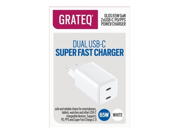 OLOS WALLCHARGER PD/PPS 2xUSB-C GaN 65W OLOS WALLCHARGER PD/PPS 2xUSB-C GaN 65W