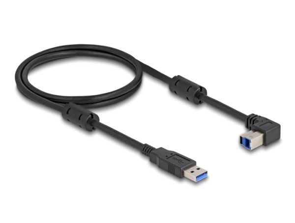 Delock USB 5 Gbps-kabel Type-A hann til Type-B hann 90° vinklet på toppen 1 m