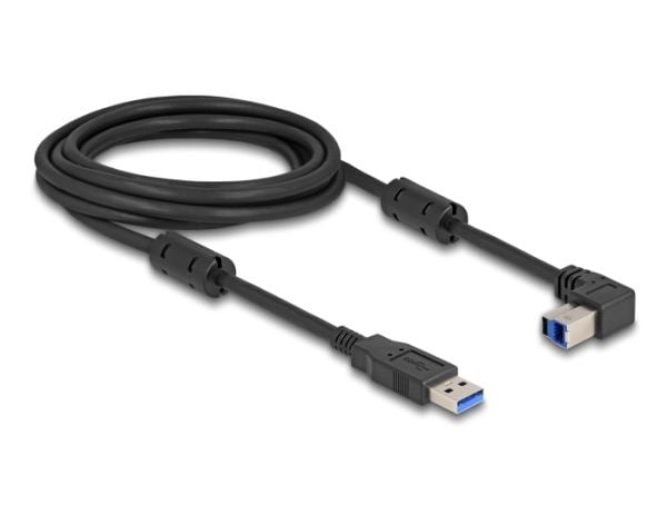 Delock USB 5 Gbps-kabel Type-A hann til Type-B hann 90° vinklet på toppen 3 m