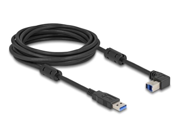Delock USB 5 Gbps-kabel Type-A hann til Type-B hann 90° vinklet på toppen 5 m