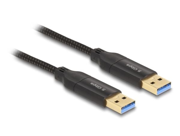 Delock - USB-kabelsett - 24 pin USB-C (hann) til 24 pin USB-C (hann) - 2 m - up to 5 Gbps data transfer rate, gullbelagte kontakter - svart