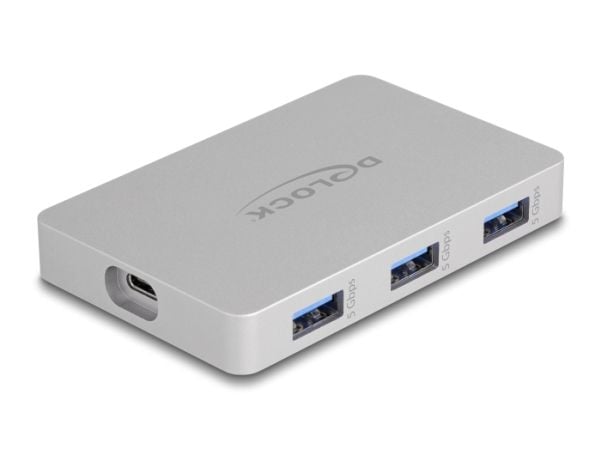 Delock 7-porttinen USB-keskitin, jossa on 4 x USB Type-C-liitäntä ja 3 x USB Type-A-liitäntä PD 82 W:lla