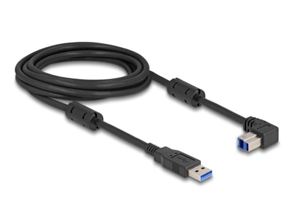 Delock USB 5 Gbps-kabel Type-A hann til Type-B hann 90° vinklet ned 3 m