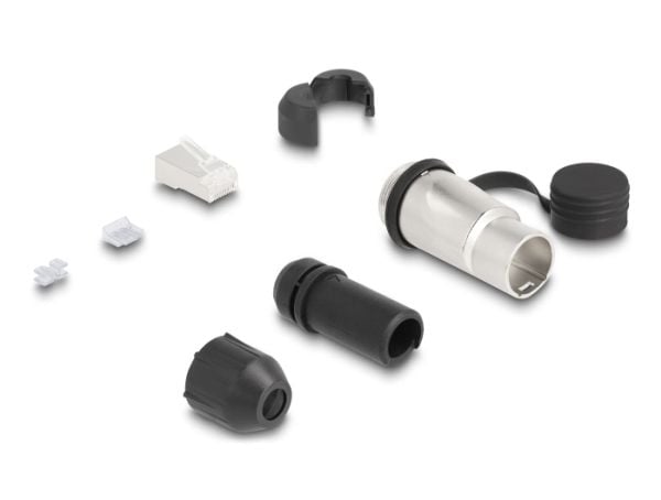 Delock - Nettverkkontakt - RJ-45 (hann) - CAT 6a - protective cap, robust plug housing, dust and waterproof (IP66)