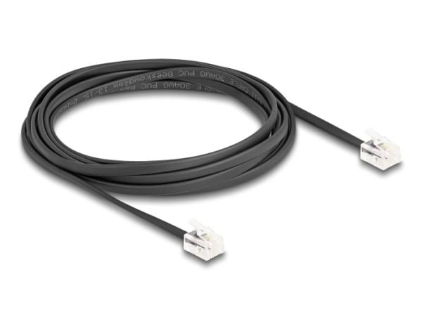 Delock - Telefonkabel - RJ-11 (hann) til RJ-11 (hann) - 3 m - flat - svart