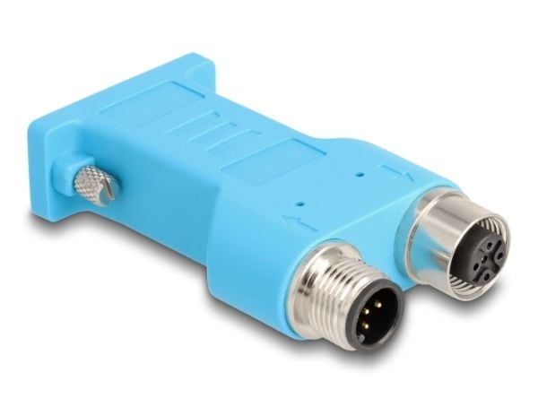 Delock D-Sub 9-kontakt til M12-plugg og stikkontakt 5-pins A-kodet CAN-bussfordeler 180° blå