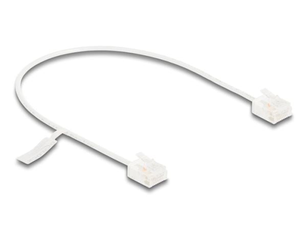 Delock - Koblingskabel - RJ-45 (hann) til RJ-45 (hann) - 30 cm - 2.6 mm - UTP - CAT 6 - formstøpt - hvit