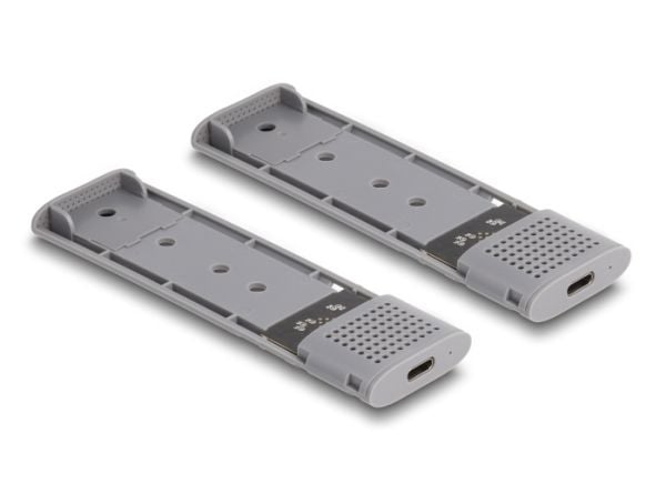 Delockin ulkoinen USB Type-C Dual Combo -kotelo 2 x M.2 NVMe PCIe- tai SATA SSD-asemalle - ilman työkaluja