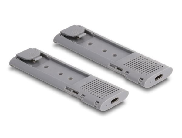 Delockin ulkoinen USB Type-C Dual Combo -kotelo 2 x M.2 NVMe PCIe- tai SATA SSD-asemalle - ilman työkaluja