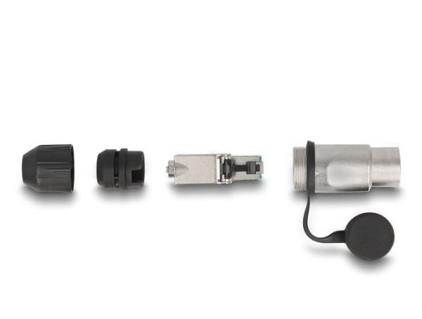 Delock - Nettverkkontakt - RJ-45 (hann) til LSA - CAT 6a - protective cap, robust plug housing, dust and waterproof (IP66)