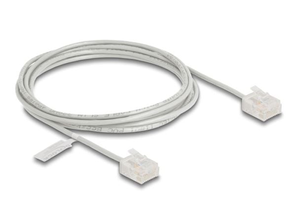 Delock - Koblingskabel - RJ-45 (hann) short til RJ-45 (hann) short - 2 m - 2.6 mm - UTP - CAT 6 - ultra-slim - grå