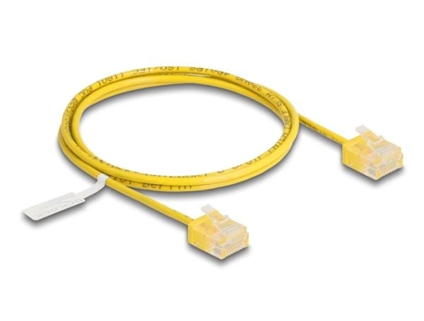 Delock - Koblingskabel - RJ-45 (hann) til RJ-45 (hann) - 1 m - 2.6 mm - UTP - CAT 6 - formstøpt, slank - gul