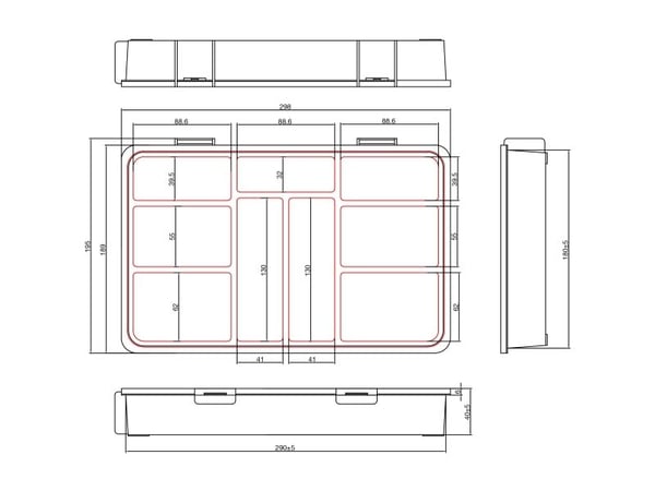 InLine 43009I, Boks med smådeler, Oransje, Hvit, Tyskland, 1900 mm, 2950 mm, 400 mm