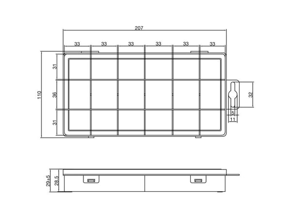 InLine 43009O, Boks med smådeler, Transparent, Tyskland, 1050 mm, 2200 mm, 260 mm