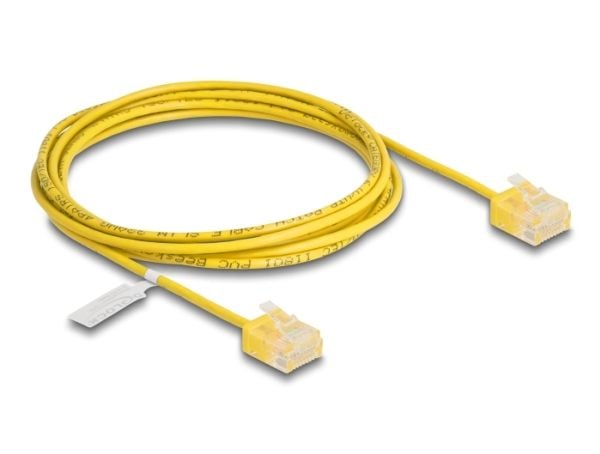 Delock - Koblingskabel - RJ-45 (hann) til RJ-45 (hann) - 2 m - 2.6 mm - UTP - CAT 6 - formstøpt - gul