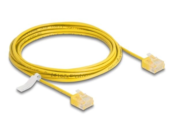 Delock - Koblingskabel - RJ-45 (hann) short til RJ-45 (hann) short - 3 m - 2.6 mm - UTP - CAT 6 - formstøpt, ultra-slim - gul
