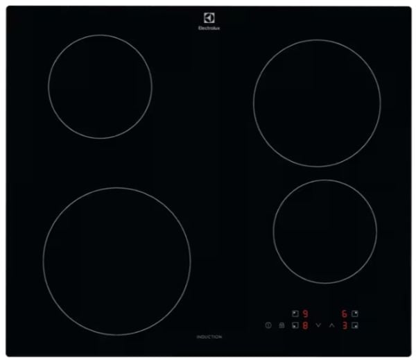 Electrolux EIB60420CK, Svart, Innebygget, 60 cm, Sonebasert induksjon, Glass-keramikk, 4 zone(s)