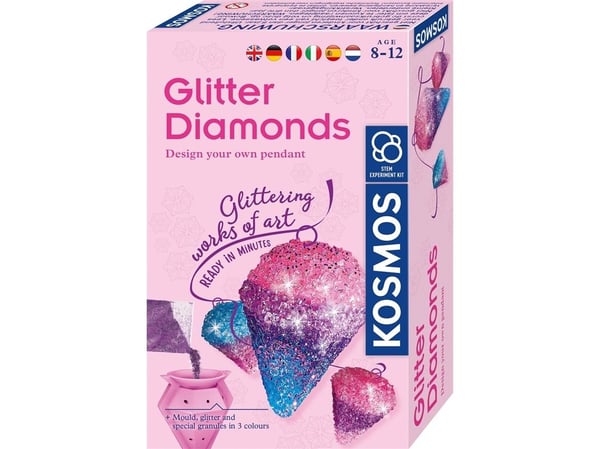 Kosmos Glitter Diamonds, Eksperiment sett, Kjemi, 8 år, Lyserosa