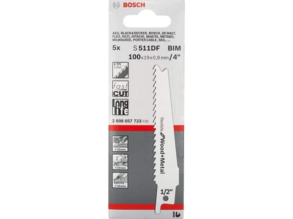 Bosch BAJONETSAVKL S511DF FLEX WOOD&amp;METAL 5STK 5STK