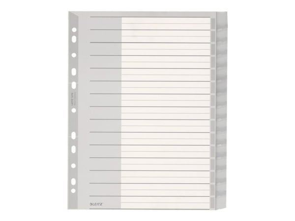 Leitz - Inndeler - 15 deler - for 238 x 297 mm - med fliker - grå