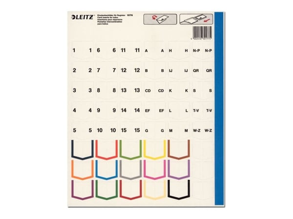 Leitz - Inndeler - 15 deler - for 238 x 297 mm - med fliker - grå