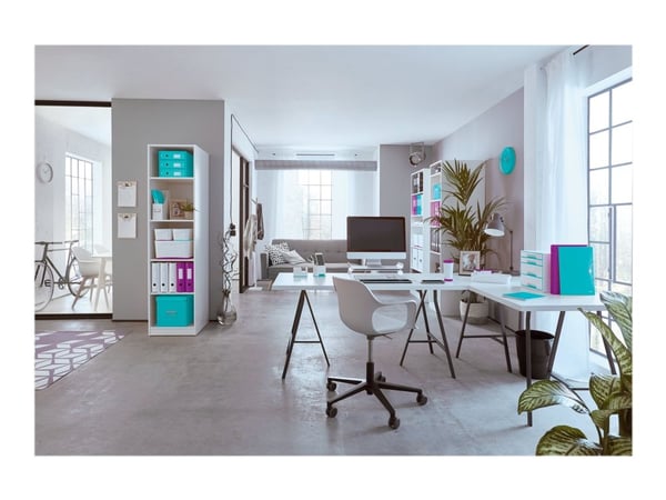 Leitz WOW - Ringperm - for A4 (210 x 297 mm) - kapasitet: 190 ark - isblå metallisk