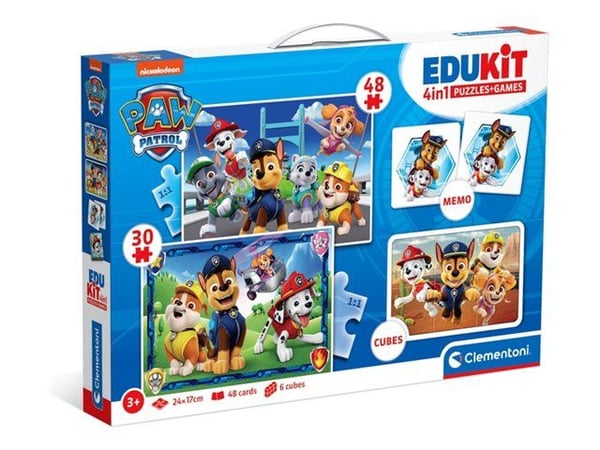 Clementoni Edukit 4 in 1 - PAW Patrol - minnespill, puslespill - 9 deler