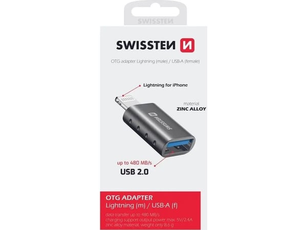 USB-adapter Sourcing USB-A till Lightning, grå (55500300)