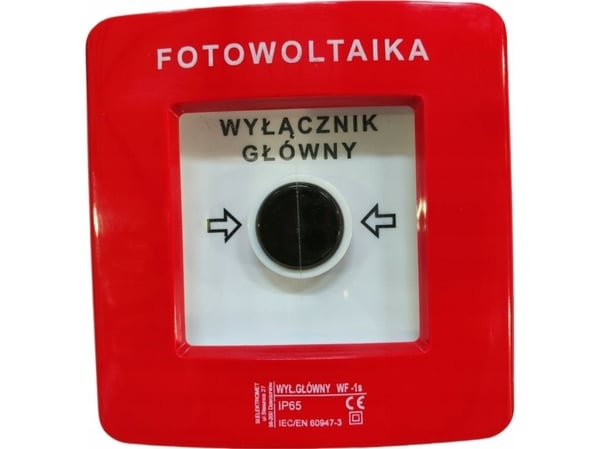 DZIEW Valosähköinen palokatkaisija Elektromet 911440 WF-1s 2-napainen 12A NC-NO pinta-asennettava itsenäisesti asennettava katkaisija