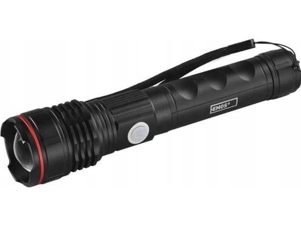 Emos LED-lommelykt USB-C oppladbar 600 lm 3 moduser 100/50/25% vanntett Emos P3116 aluminium sort (alternativt batterier 3x R03 AAA)