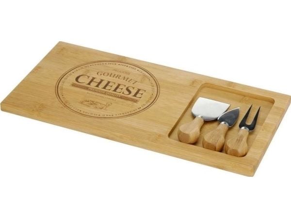 Skjærebrett Excellent Houseware i tre for servering med kniv til ost 38x18 cm