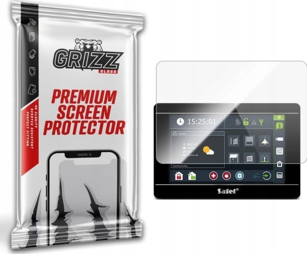 GrizzGlass navigasjonsetui + keramisk film CeramicFilm til Satel INT-TSH-B 7" alarmmanipulator