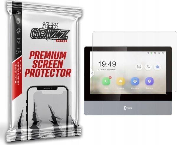 GrizzGlass matt skjermfolie til bredvidodend/ytterdør HIKVISION DS-KIS703-P/KIT-D2-PL703 7"