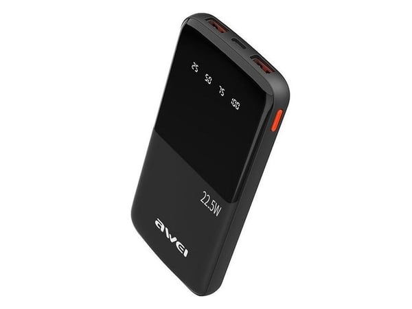 Eksternt batteri Power Bank Awei P10K 22,5W 10000mAh svart Eksternt batteri Power Bank Awei P10K 22,5W 10000mAh svart